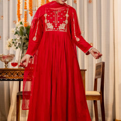 A-Line Women Kurta Set with Pant and Dupatta