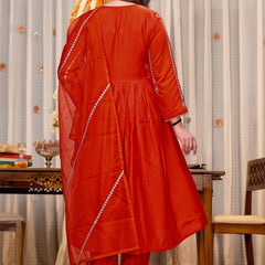 A-Line Women Kurta Set with Pant and Dupatta