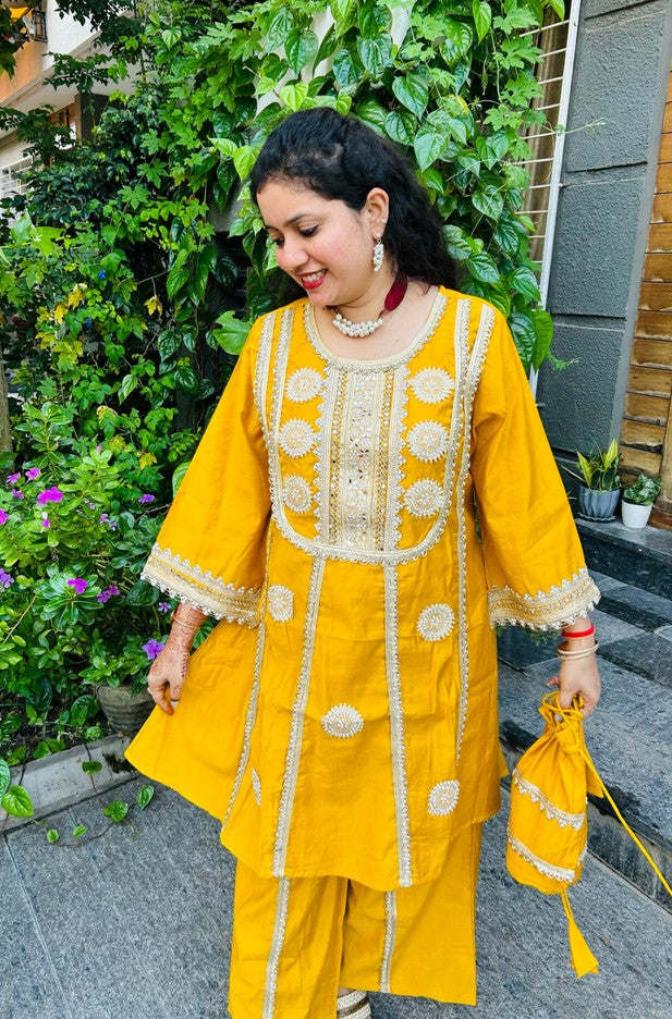 Mustard Heavy Embroidered Co-Ord Set