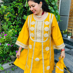 Mustard Heavy Embroidered Co-Ord Set