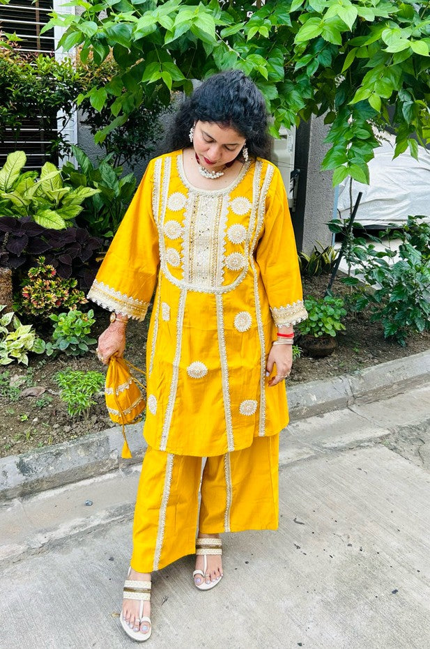 Mustard Heavy Embroidered Co-Ord Set