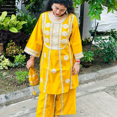 Mustard Heavy Embroidered Co-Ord Set