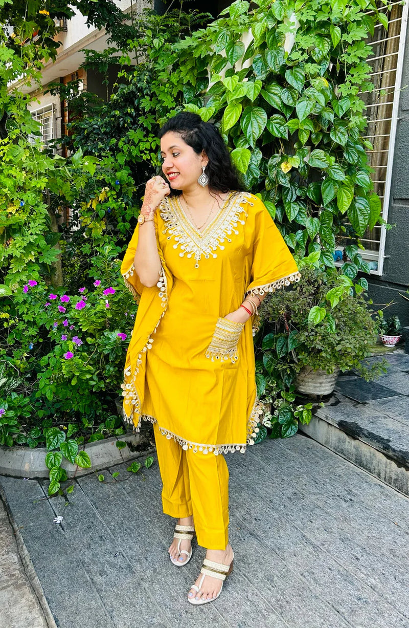 Mustard Heavy Embroidered Co-Ord Set