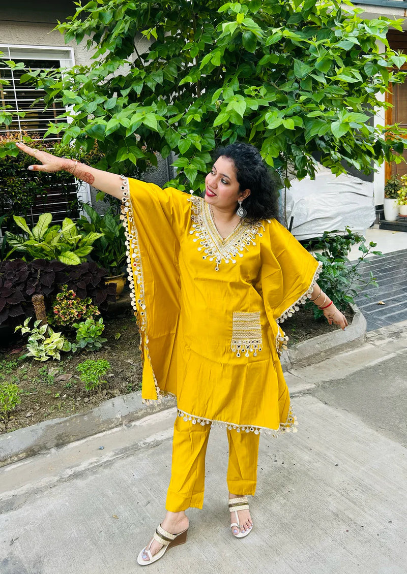 Mustard Heavy Embroidered Co-Ord Set