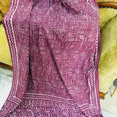 Wine Color Soft Cotton Printed Saree