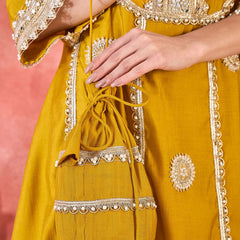 Mustard Heavy Embroidered Co-Ord Set