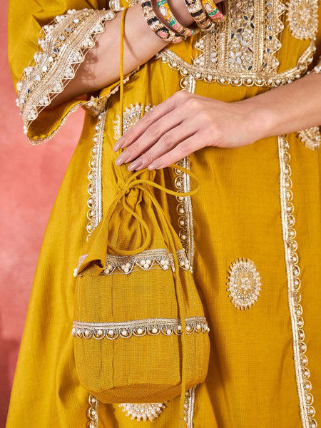 Mustard Heavy Embroidered Co-Ord Set