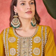 Mustard Heavy Embroidered Co-Ord Set